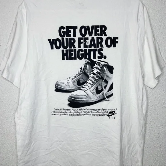 (Sold) Nike Sportswear Fear of Heights White Graphic Tee Mens Sneakerhead Crew - Picture 7 of 10